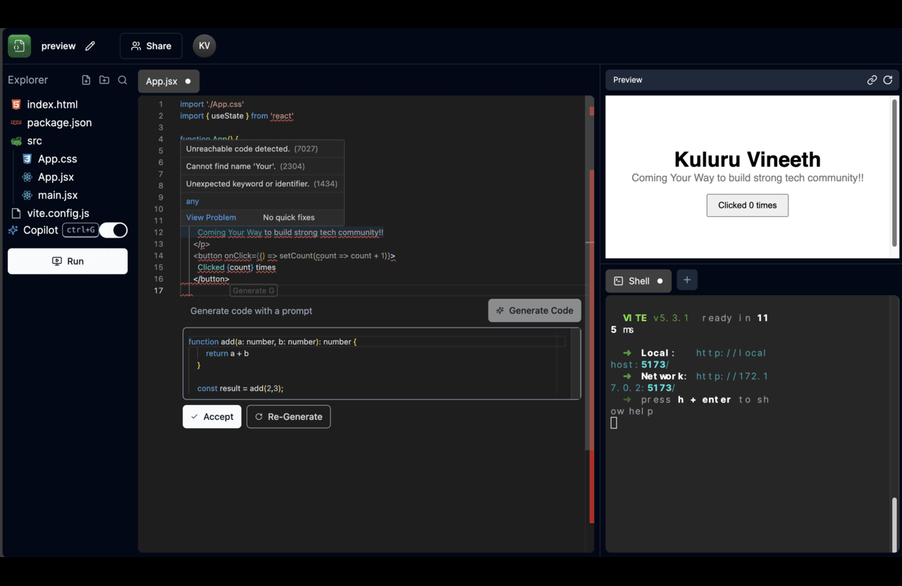 A Collaborative Cloud Code AI Editor