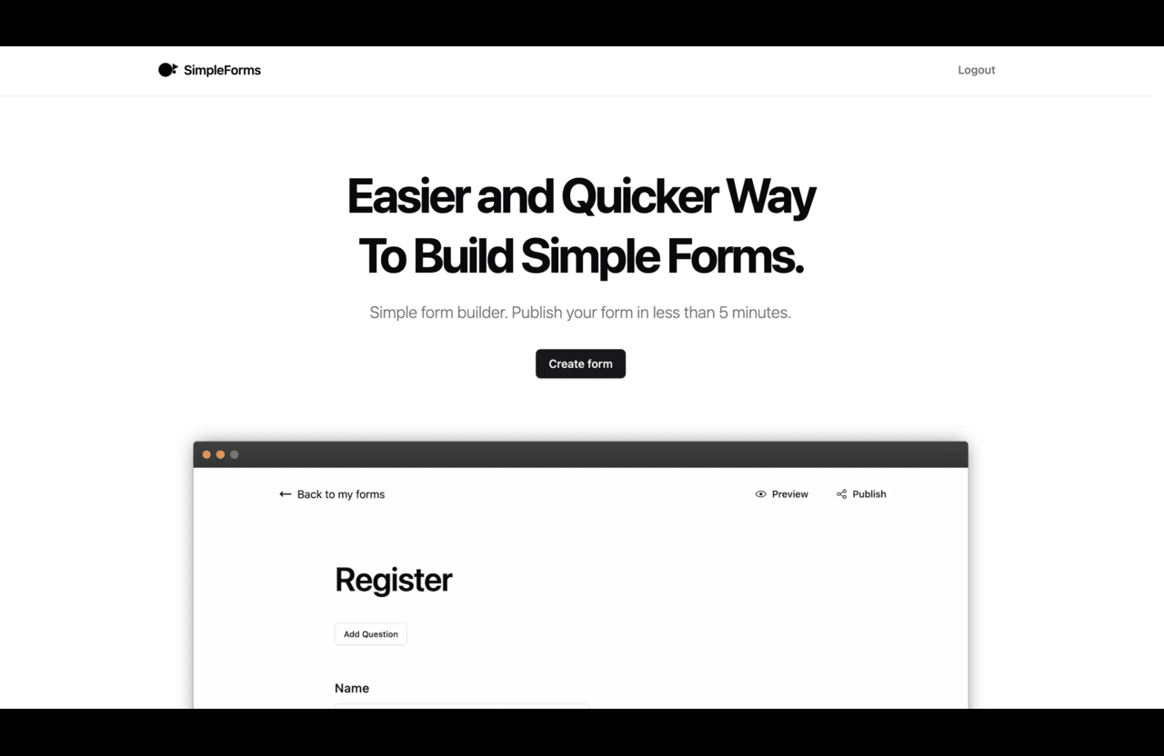 A lightweight application for creating and managing simple forms, designed for quick data collection and sharing.